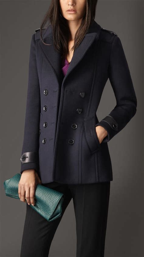 burberry brit wool cashmere pea coat|Burberry coats for women.